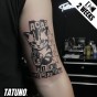 Tatuaż jagua półtrwały kot w komiksowym stylu