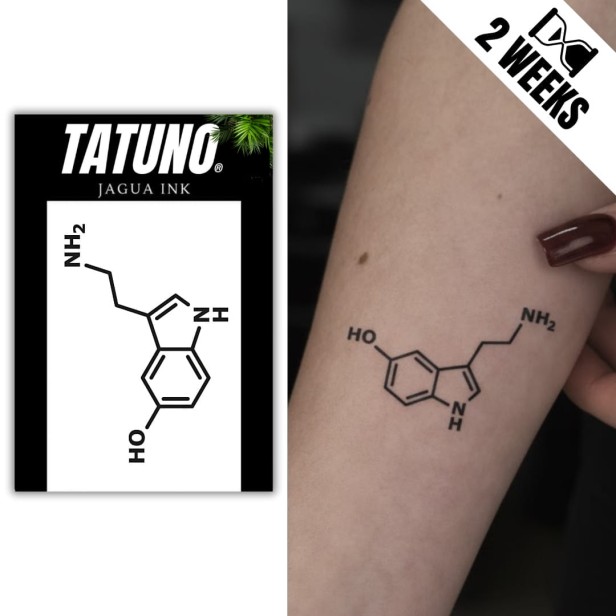 Tatuaż jagua półtrwały wzór chemiczny serotonina