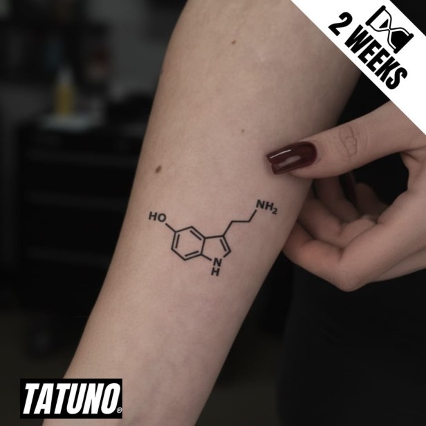 Tatuaż jagua półtrwały wzór chemiczny serotonina