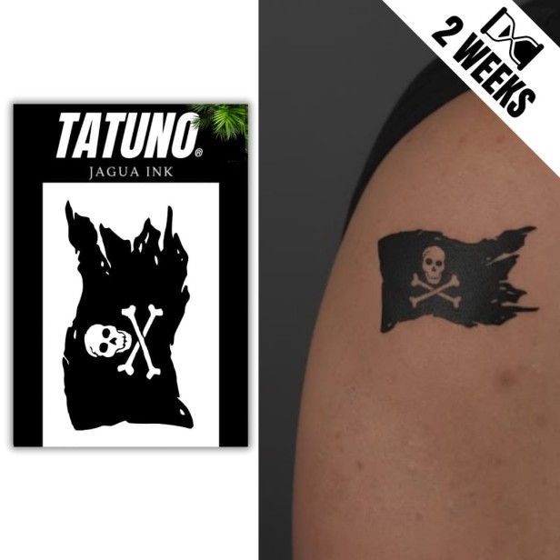 Tatuaż jagua półtrwały piracka flaga