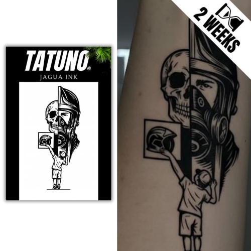 Tatuaż jagua półtrwały za maską strażaka