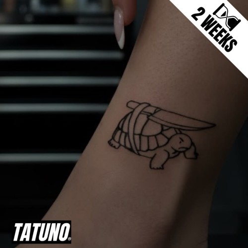 Tatuaż jagua półtrwały żółw z nożem