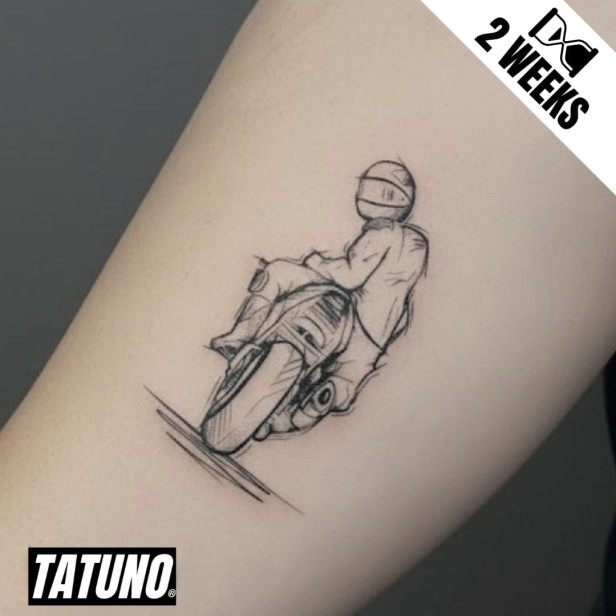 Tatuaż jagua półtrwały motocyklista