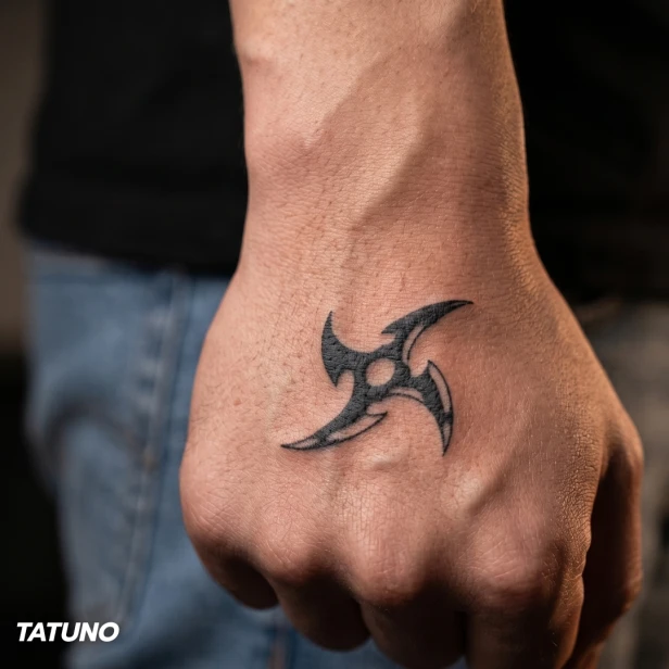 Tatuaż półtrwały tribal shuriken