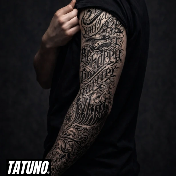 Tatuaż półtrwały rękaw gotycki styl