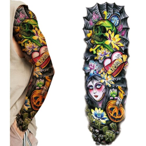 Tatuaż na halloween dynia twarz