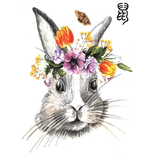 Tatuaż na wielkanoc świąteczny zajączek (