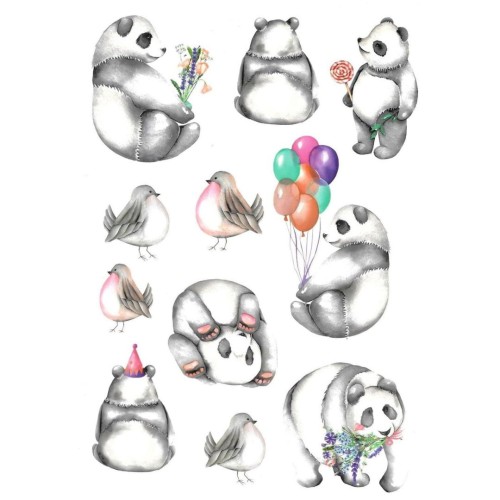 Tatuaże tymczasowe panda balony ptaszki mix
