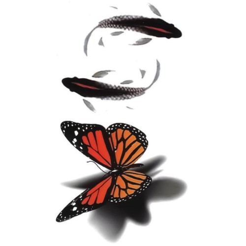 Tatuaż zmywalny motylki rybki