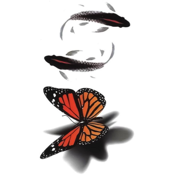 Tatuaż zmywalny motylki rybki