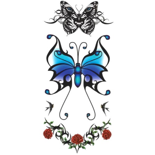 Tatuaż dla dzieci piękny motyl róże