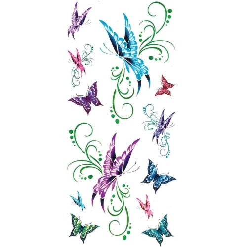 Tatuaże dla dzieci motylki kolorowe