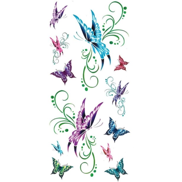 Tatuaże dla dzieci motylki kolorowe