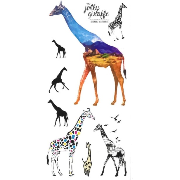 Tatuaże dla dzieci żyrafy kolorowe