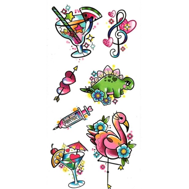 Tatuaż tymczasowy drink flaming serce