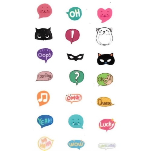 Tatuaż mały tymczasowy minki emotki