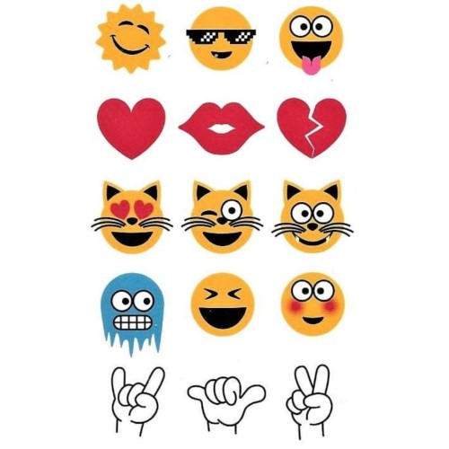 Tatuaż mały tymczasowy emotki messenger