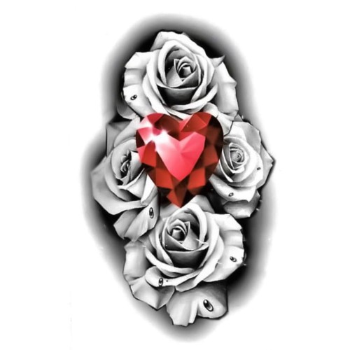 Tatuaż tymczasowy kwiat serce