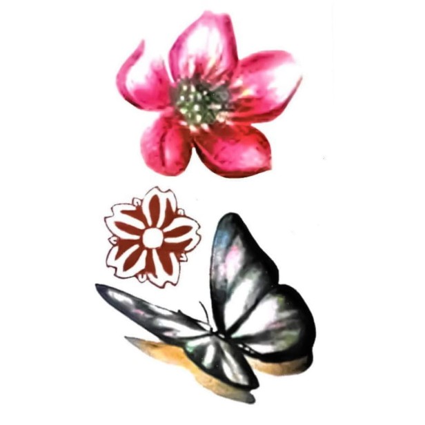 Tatuaż tymczasowy motylek kwiatek