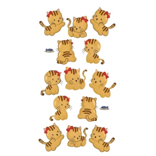 Tatuaż mały kotki kolorowe