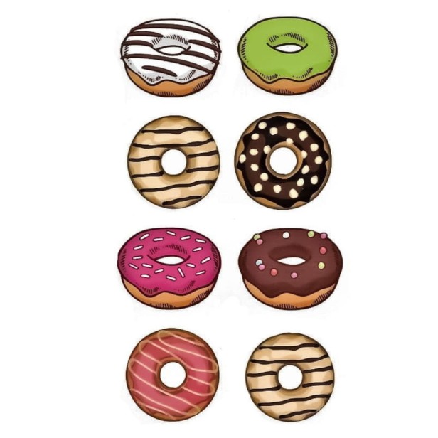 Tatuaż mały donuty pączki