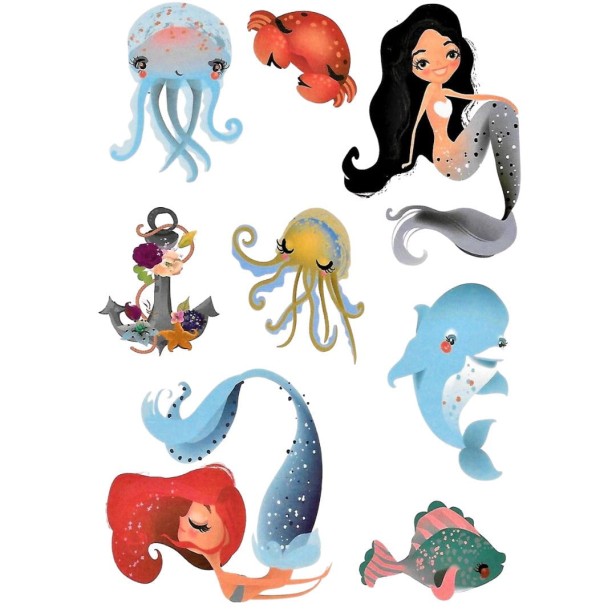 Tatuaże dla dzieci syrenki duży rozmiar