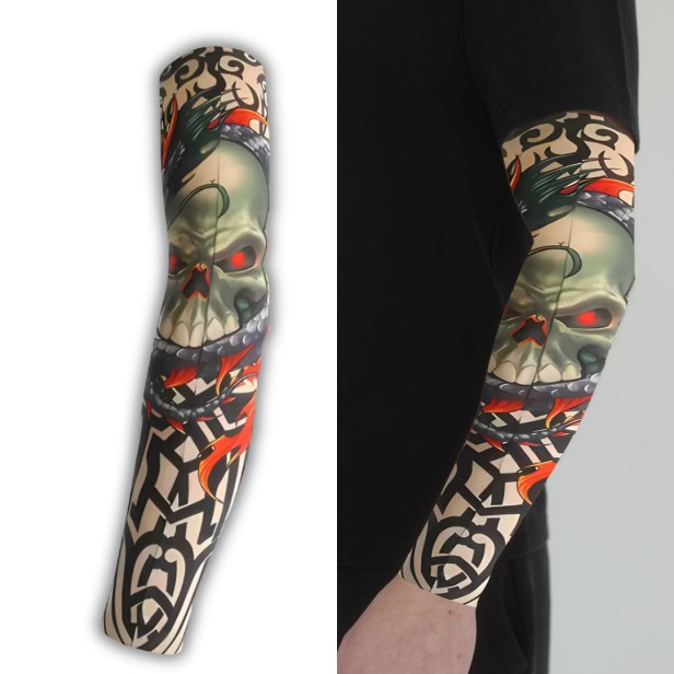 Rękaw materiałowy czaszka i plemienne wzory