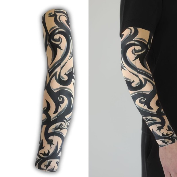 Rękaw materiałowy spiralne czarne plemienne wzory