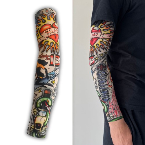 Rękaw materiałowy Lucky 13 – motyw oldschool