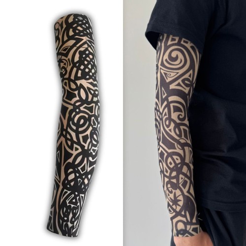 Rękaw materiałowy tribal – czarne celtyckie ornamenty